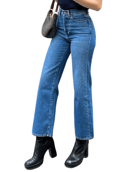 Men Boot-Leg Mid Rise Blue Jeans